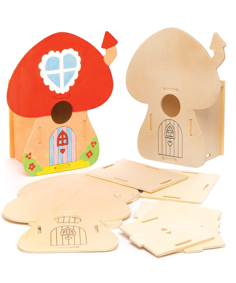 AT531 Fairy House Wooden House Kits - Pack of 2 Bird Houses to Paint and Decorate for Kids Arts and Crafts or Garden Projects...