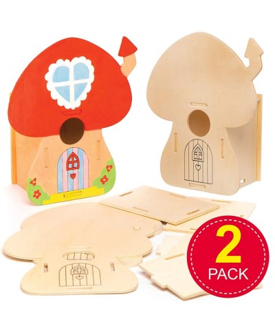 AT531 Fairy House Wooden House Kits - Pack of 2 Bird Houses to Paint and Decorate for Kids Arts and Crafts or Garden Projects...