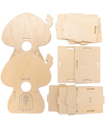 AT531 Fairy House Wooden House Kits - Pack of 2 Bird Houses to Paint and Decorate for Kids Arts and Crafts or Garden Projects...