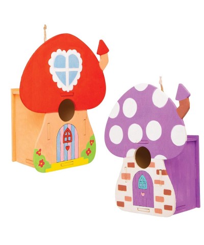 AT531 Fairy House Wooden House Kits - Pack of 2 Bird Houses to Paint and Decorate for Kids Arts and Crafts or Garden Projects...