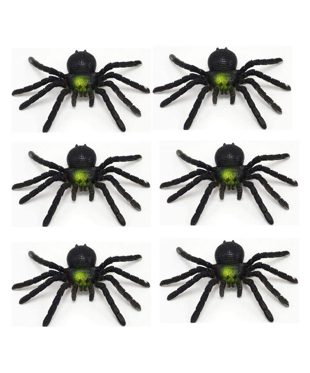 6 Pcs Plastic Spiders Artificial Spiders Fake Spider Realistic Bugs Scary Insects Creepy Rubber Prank Gag Gifts Trick Joke To...