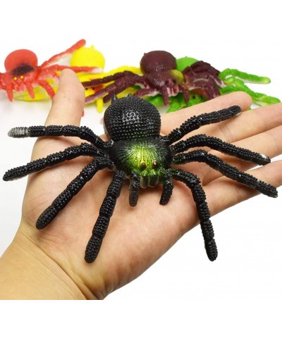 6 Pcs Plastic Spiders Artificial Spiders Fake Spider Realistic Bugs Scary Insects Creepy Rubber Prank Gag Gifts Trick Joke To...