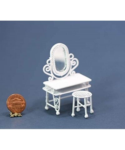 White Wire Vanity and Stool in Half Scale $37.41 Dollhouse Accessories