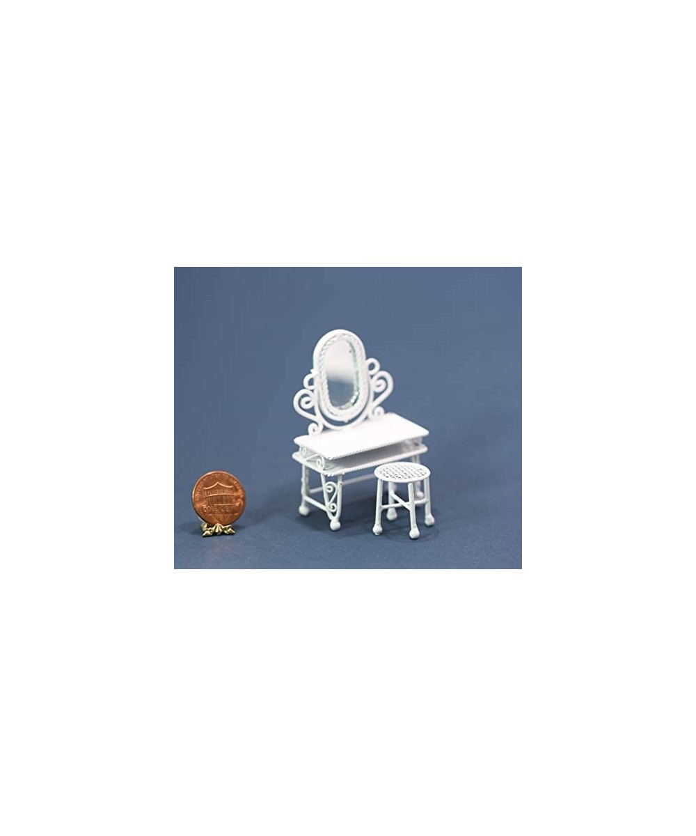 White Wire Vanity and Stool in Half Scale $37.41 Dollhouse Accessories