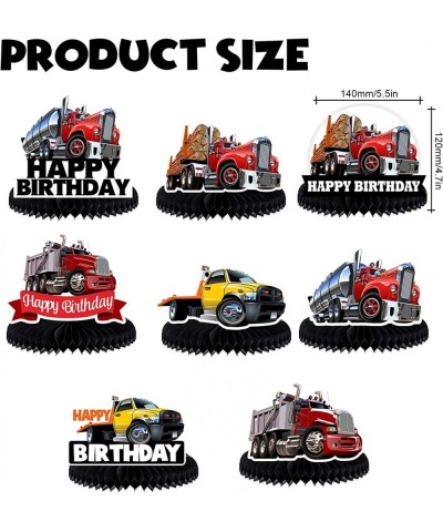 Heavy Trucks Semi Truck Happy Birthday Honeycomb Centerpieces Transportation Theme Decor for 1st Birthday Party Baby Shower F...