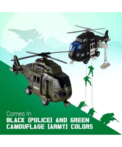 WolVolk Military Helicopter - Solid Built Push & Go Chopper Toy with Lights & Sounds - Aids Hand-Eye Coordination for Kids Bo...