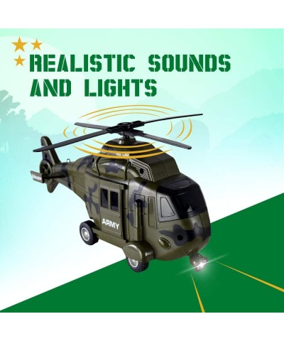 WolVolk Military Helicopter - Solid Built Push & Go Chopper Toy with Lights & Sounds - Aids Hand-Eye Coordination for Kids Bo...