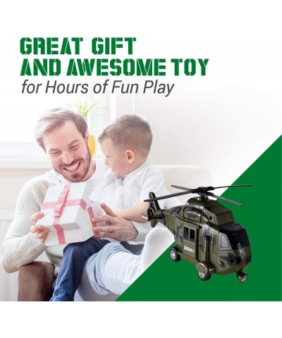 WolVolk Military Helicopter - Solid Built Push & Go Chopper Toy with Lights & Sounds - Aids Hand-Eye Coordination for Kids Bo...