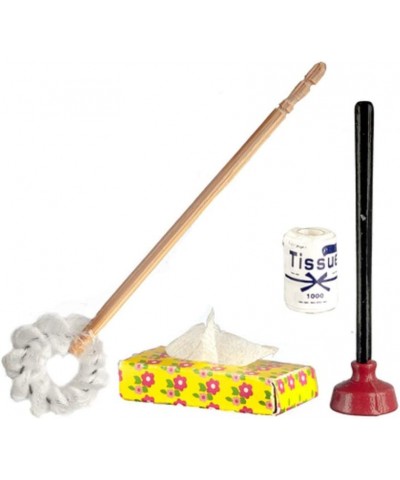 Dolls House Traditional Toilet Brush Tissue Plunger Miniature Bathroom Accessory $18.43 Dollhouse Accessories