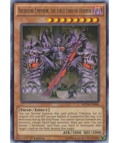 Archfiend Emperor The First Lord of Horror (MP14-EN084) - Mega Pack 2014 - 1st Edition - Rare $10.63 Card Games