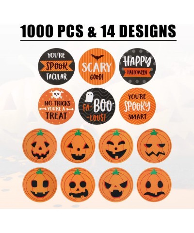 1000pcs Halloween Stickers  1inch Halloween Round Stickers Pumpkin Label Cute Halloween Stickers for Kids Party Decorations $...