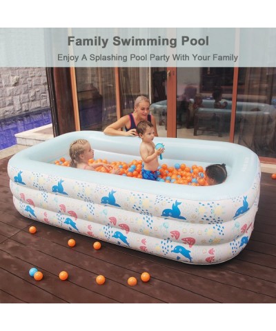 Inflatable Swimming Pools Inflatable Pool for Kids Adult Toddler Above Ground Summer Family Blow Up Swimming Pool 82" x 55" x...