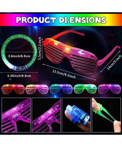 190 Pcs Glow in the Dark Toys Party Favors Light Up Glasses LED Cat Ear Headband Jelly Rings Finger Lights Fiber Hair Glow Br...