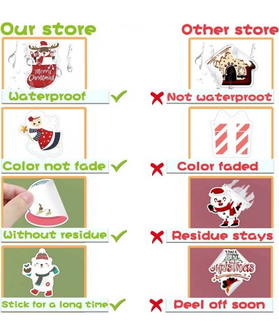 Merry Christmas Stickers Christmas Stickers for Kids Teens Waterproof Vinyl Stickers for Water Bottle Cute Xmas Stickers for ...