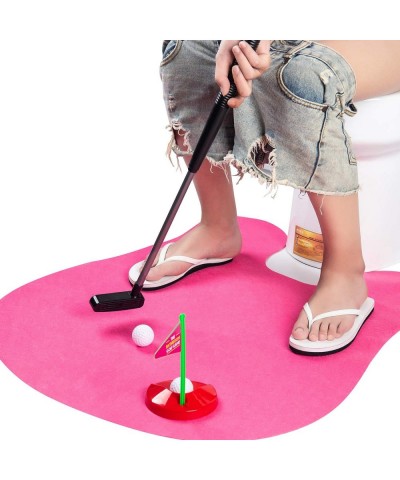 GearsOut Pink Potty Putting Game for Women - Bathroom Golf Game for Ladies at Home Putting Green Golf Practice Hole Game in P...