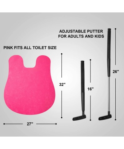 GearsOut Pink Potty Putting Game for Women - Bathroom Golf Game for Ladies at Home Putting Green Golf Practice Hole Game in P...