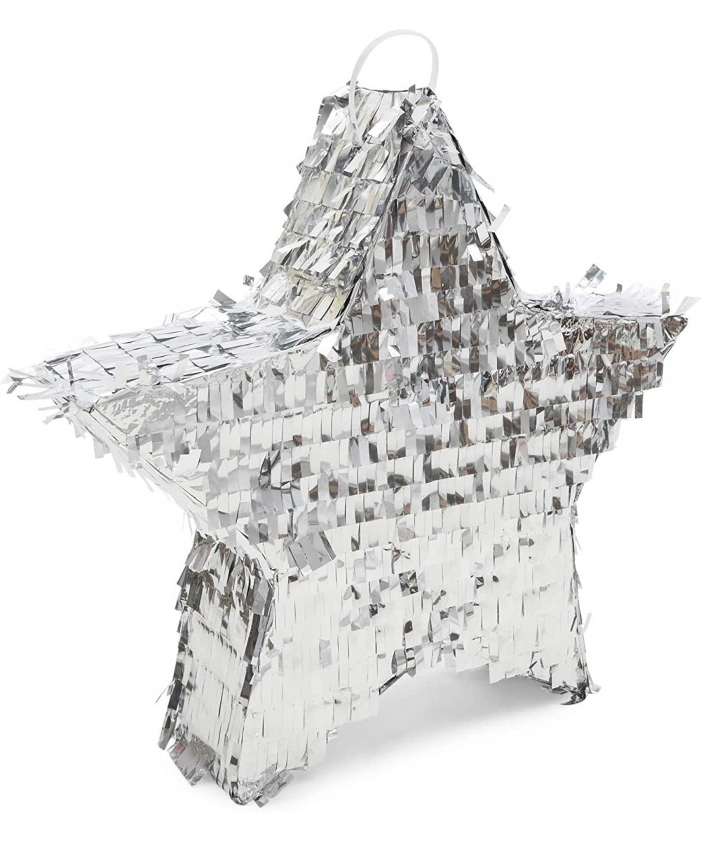 Small Silver Foil Star Pinata for Birthday Party Decorations (13 x 13 x 3 In) $33.73 Piñatas