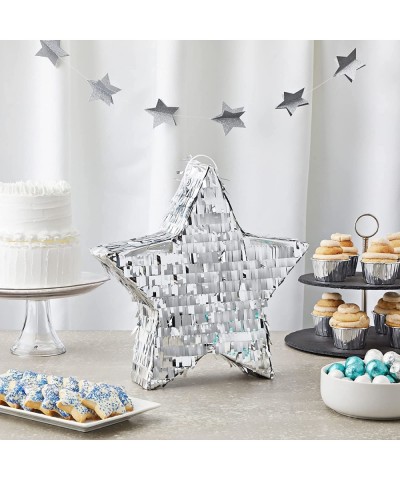 Small Silver Foil Star Pinata for Birthday Party Decorations (13 x 13 x 3 In) $33.73 Piñatas