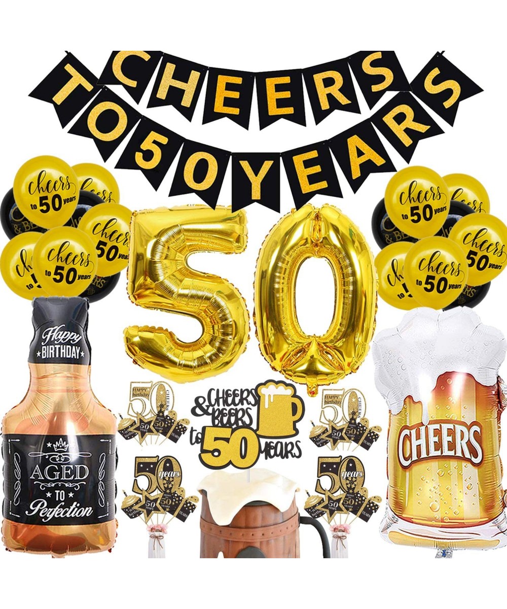 50th Birthday Decorations Kit - Cheers to 50 Years Banner Balloon - 50th Years Old Party Supplies 50th Anniversary Decoration...