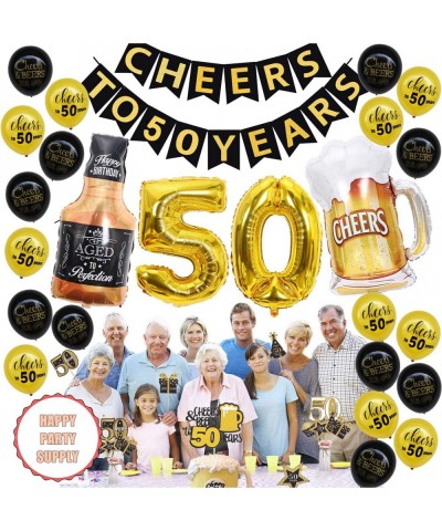 50th Birthday Decorations Kit - Cheers to 50 Years Banner Balloon - 50th Years Old Party Supplies 50th Anniversary Decoration...