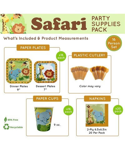 Safari Party Supplies Packs (116 Pieces for 16 Guests) - Safari Baby Shower Decorations for Boy Safari Animal Party Supplies ...