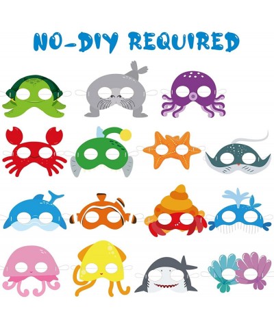 30 Pcs Sea Creature Party Favors Ocean Animals Felt Masks for Under The Party Theme Kids Birthday Decoration Halloween Costum...