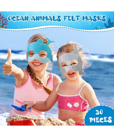 30 Pcs Sea Creature Party Favors Ocean Animals Felt Masks for Under The Party Theme Kids Birthday Decoration Halloween Costum...