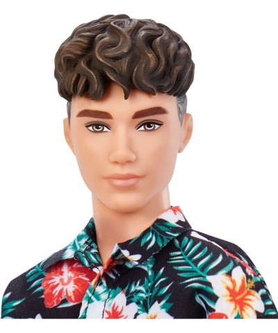 Ken Fashionistas Doll 184 Brunette Cropped Hair Floral Hawaiian Shirt Orange Cuffed Pants White Deck Shoes Toy for Kids 3 to ...