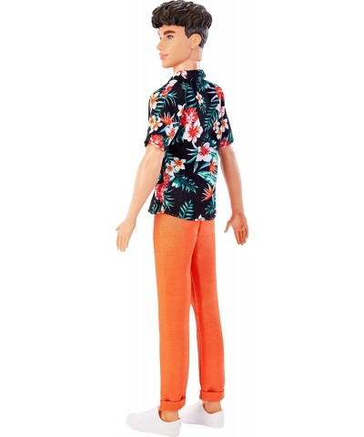 Ken Fashionistas Doll 184 Brunette Cropped Hair Floral Hawaiian Shirt Orange Cuffed Pants White Deck Shoes Toy for Kids 3 to ...