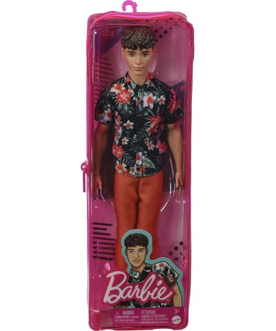 Ken Fashionistas Doll 184 Brunette Cropped Hair Floral Hawaiian Shirt Orange Cuffed Pants White Deck Shoes Toy for Kids 3 to ...