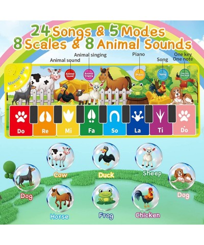 KidEwan Piano Mat for Kids and Toddlers Electronic Dance Keyboard with 24 Music Sounds Animal Touch Playmat Christmas Birthda...