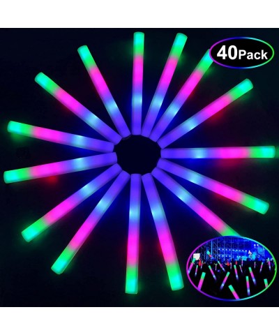 40 Pcs Giant 16 Inch Foam Glow Sticks Mardi Gras Party Supplies Favors 3 Modes Color Changing Led Light Sticks Glow Batons Gl...