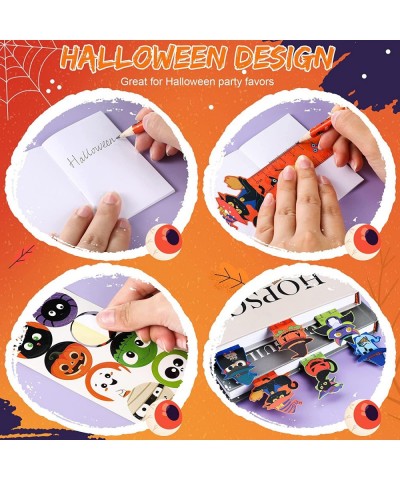 96 Pcs Halloween Party Favors Halloween Bookmarks Stationery Set for Kids Include Halloween Pencil Rulers Pumpkin Spiders Min...