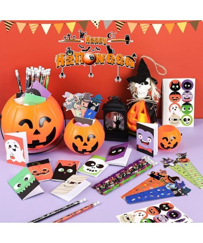 96 Pcs Halloween Party Favors Halloween Bookmarks Stationery Set for Kids Include Halloween Pencil Rulers Pumpkin Spiders Min...