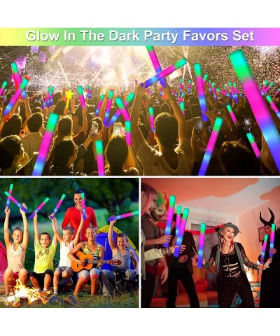 40 Pcs Giant 16 Inch Foam Glow Sticks Mardi Gras Party Supplies Favors 3 Modes Color Changing Led Light Sticks Glow Batons Gl...