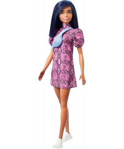 Fashionistas Doll 143 with Blue Hair Wearing Pink & Black Dress White Sneakers & Bag Toy for Kids 3 to 8 Years Old $27.38 Dolls