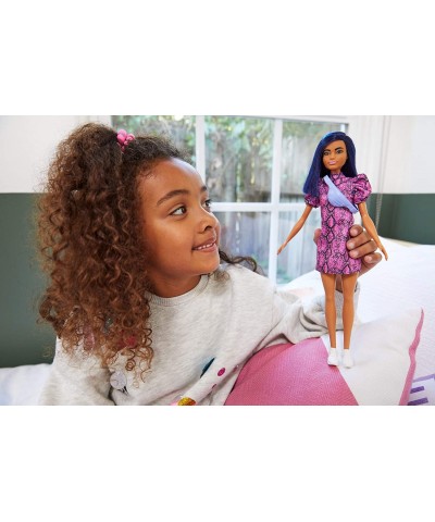 Fashionistas Doll 143 with Blue Hair Wearing Pink & Black Dress White Sneakers & Bag Toy for Kids 3 to 8 Years Old $27.38 Dolls