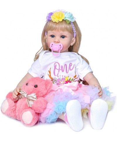 Toddler Reborn Baby Doll Girl Princess with Curly Blonde Hair 24 Inch 60cm Real Life Looking Reborn Toddler Dolls Soft Body S...