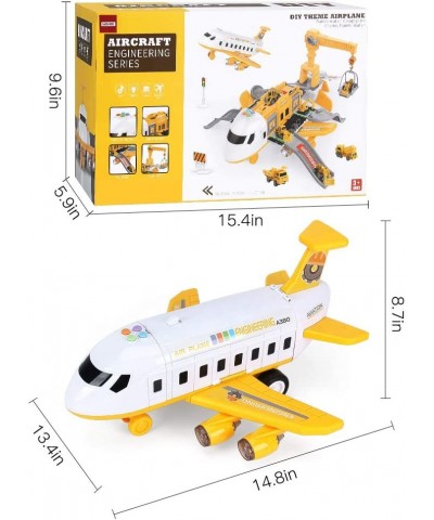 25 Pack Transport Construction Airplane Toy Play Vehicles Set for Kids Gifts with 6 Construction Die-cast Toy Truck 11 Road S...