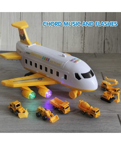 25 Pack Transport Construction Airplane Toy Play Vehicles Set for Kids Gifts with 6 Construction Die-cast Toy Truck 11 Road S...