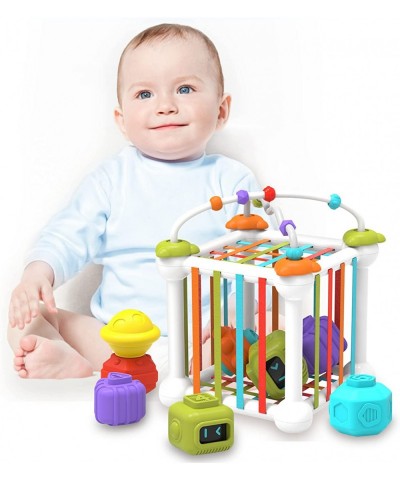 Shape Sorting Toy 7-in-1 Baby Shape Sorting Toys with Elastic Band Color Recognition Sensory Toy for Toddlers 1-5 Early Learn...