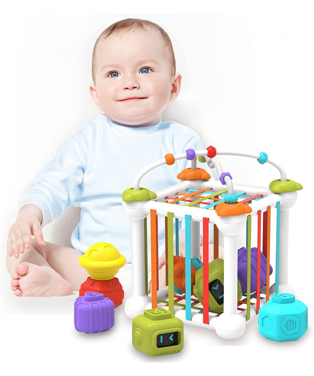 Shape Sorting Toy 7-in-1 Baby Shape Sorting Toys with Elastic Band Color Recognition Sensory Toy for Toddlers 1-5 Early Learn...