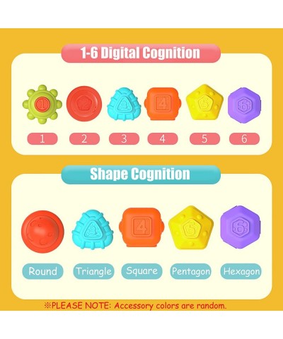 Shape Sorting Toy 7-in-1 Baby Shape Sorting Toys with Elastic Band Color Recognition Sensory Toy for Toddlers 1-5 Early Learn...