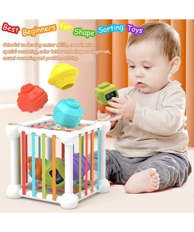 Shape Sorting Toy 7-in-1 Baby Shape Sorting Toys with Elastic Band Color Recognition Sensory Toy for Toddlers 1-5 Early Learn...