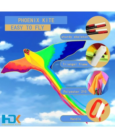 HENGDA KITE-Strong Phoenix for Kids & Adults with Long Colorful Tail!Huge Beginner Colorful Rainbow Bird Phoenix Kites 74-Inc...