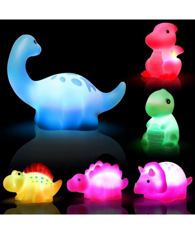 Dinosaur Bath Toys Light-Up 6 Packs Floating Bath Toys Set for Baby Toddlers Kids in Birthday Easter Christmas Shower Pool Ba...