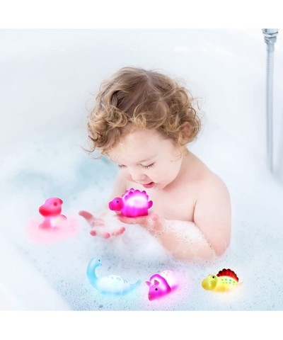 Dinosaur Bath Toys Light-Up 6 Packs Floating Bath Toys Set for Baby Toddlers Kids in Birthday Easter Christmas Shower Pool Ba...