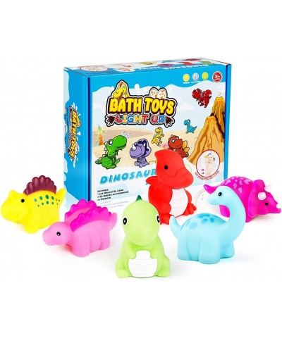 Dinosaur Bath Toys Light-Up 6 Packs Floating Bath Toys Set for Baby Toddlers Kids in Birthday Easter Christmas Shower Pool Ba...