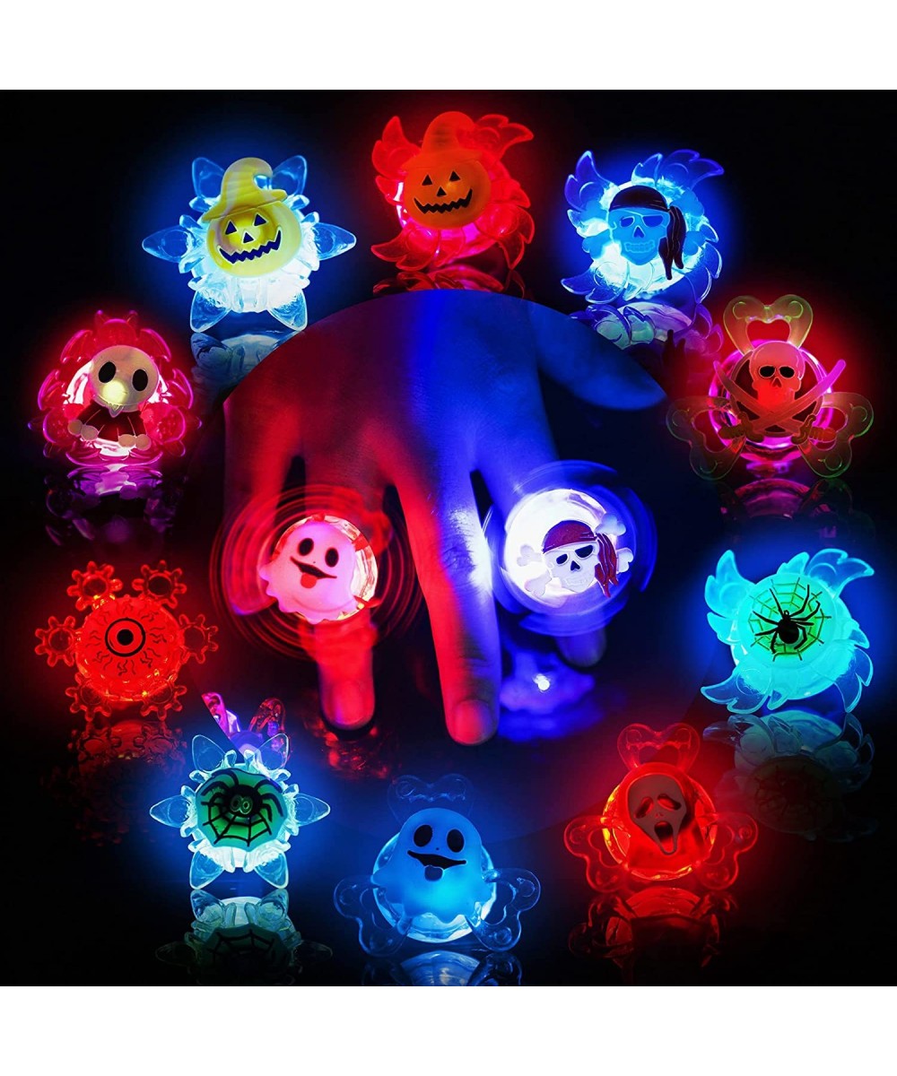 20PCS Fidget Pack LED Light Up Spinner Rings 5 Colors 10 Shapes Glow-In-The-Dark Flashing Fidget Toy Blinky Party Favors for ...