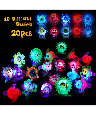 20PCS Fidget Pack LED Light Up Spinner Rings 5 Colors 10 Shapes Glow-In-The-Dark Flashing Fidget Toy Blinky Party Favors for ...